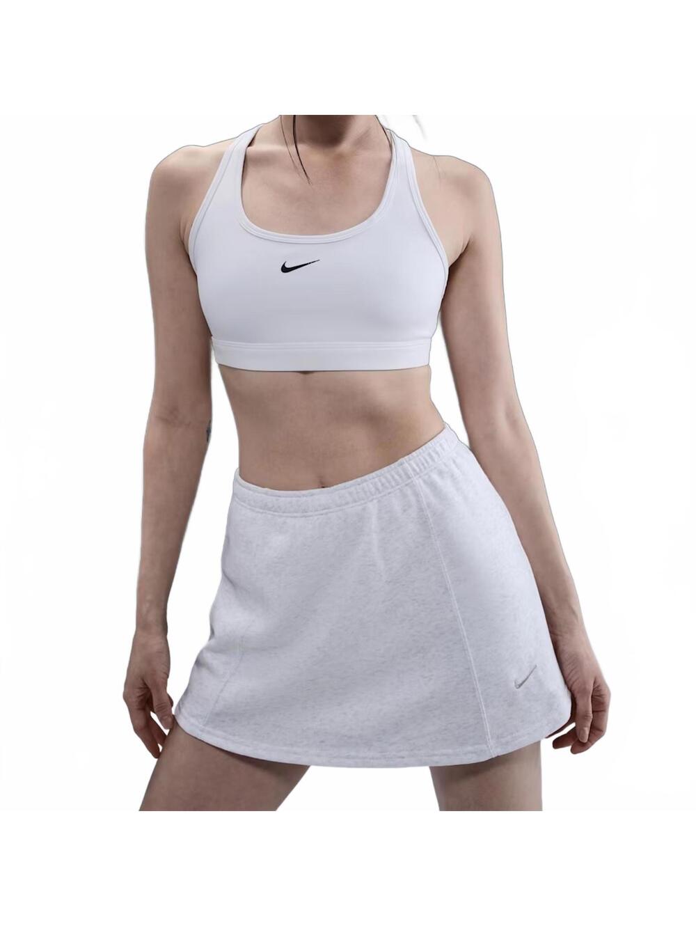 Nike Sportswear Chill Terry Mid-Rise French Terry Mini Skort NWT Birch Heather